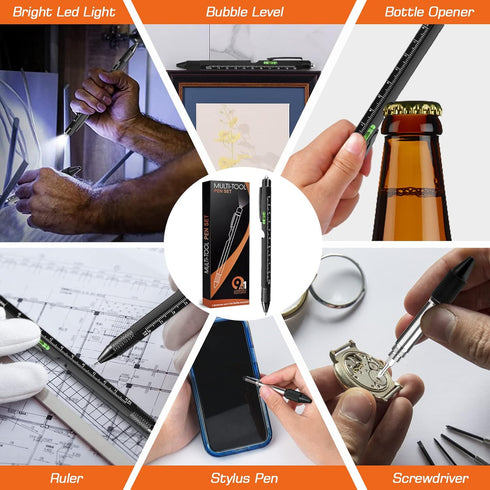 Gifts for Men, Stocking Stuffers for Adults Men, Fathers Day Dad Gifts from Daughter Son Wife, 9 in 1 Multitool Pen, Tools Gadgets for Men, Birthd...