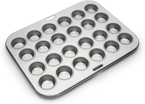 Fox Run Mini Muffin and Cupcake Pan, 10.5 x 13.75 x 1.5 inches, 24 Cup, Stainless Steel...
