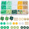 SUNNYCLUE 961Pcs St Patrick's Day Charms 8mm Pony Beads Round Opaque Polymer Clay Heishi Flat Disc Beads Enamel Four Leaf Clover Charms Irish Sham...