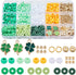 SUNNYCLUE 961Pcs St Patrick's Day Charms 8mm Pony Beads Round Opaque Polymer Clay Heishi Flat Disc Beads Enamel Four Leaf Clover Charms Irish Sham...