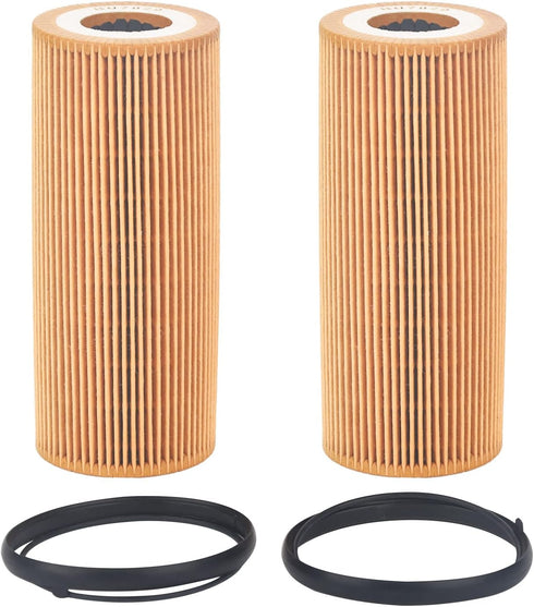 2 Pcs Engine Oil Filter Compatible With Audi Porsche VW Vehicle 2005-2018 A4 A5 A6 A7 A8 Quattro Q5 Q7 S4 S5 SQ5, 2011-2017 Cayenne Panamera, Toua...
