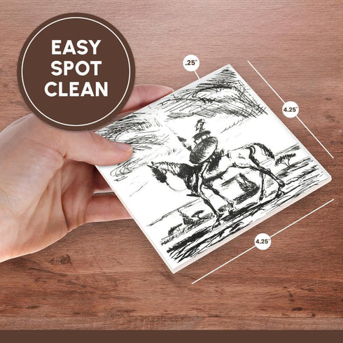 3dRose Don Quixote- Don Quixote, Spanish, Literature, Novel, Fiction, Fictional Spanish, People, Man Ceramic Tile Coasters (Set of 4)...