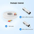 1 Pack 50ft White BNC Video Power Cable Security Camera Cable Wire Cord for CCTV DVR Surveillance System with Connectors (BNC Female and BNC to RC...