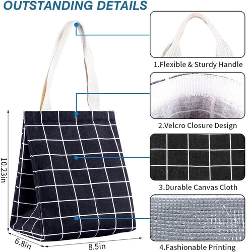 iknoe Insulated Lunch Bag for Women, 9L Sturdy Wide-Open Foldable & Portable Lunch Tote with Interior Pockets, Water-resistant Thermal Lunch Coole...