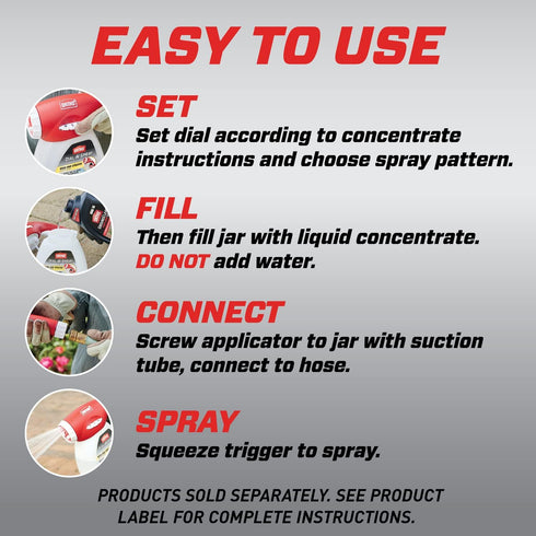 Ortho Dial N Spray Hose-End Sprayer for Liquid Weed and Insect Killer, Fungicide, Fertilizer with 14 Dilution Settings...