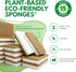 Natural Kitchen Sponges Pack of 15, Cellulose & Coconut Dish Sponge, Walnut Scrubber Sponges, Plate Friendly, No Scratch Eco Dishwashing Sponge fo...
