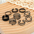 Black Knuckle Rings Set for Women Vintage Stackable Midi Rings Boho Crystal Pearl Sea Wave Finger Ring Pack...