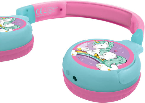 Lexibook Unicorn 2-in-1 Bluetooth Headphones for Kids - Stereo Wireless Wired, Kids Safe, Foldable, Adjustable, HPBT010UNI, Pink, 16.5 x 8 x 18.5 ...