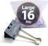 Achieva EZ Binder Clips, Large, Pack of 16, Gray (99216)...