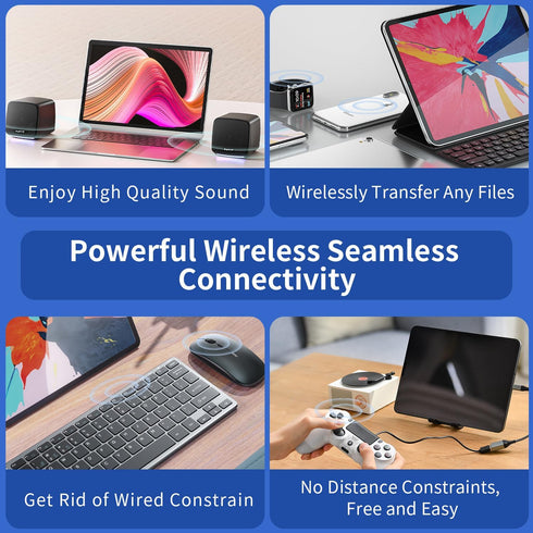 Long Range Bluetooth 5.3 USB Adapter for PC, 492FT, Plug and Play Wireless Transmitter Dongle for Windows 11/10/8.1/7, Pair W/Bluetooth Headset He...