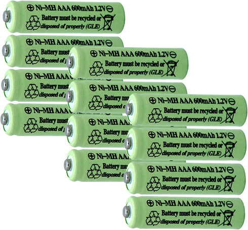1.2V AAA 600mAh NI-MH Rechargeable Battery for Outdoor Solar Lights,Garden Lights, Remotes, Mice (Green 12 PCS)...
