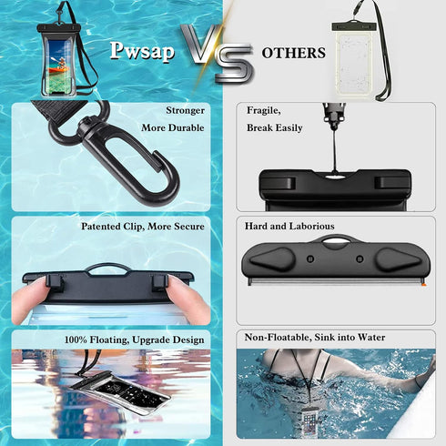 7.0" Universal Waterproof Phone Pouch,Floating Cellphone Dry Bag Case with Lanyard,IPX8 Waterproof Phone Case Compatible for iPhone 13/12/11 Pro M...