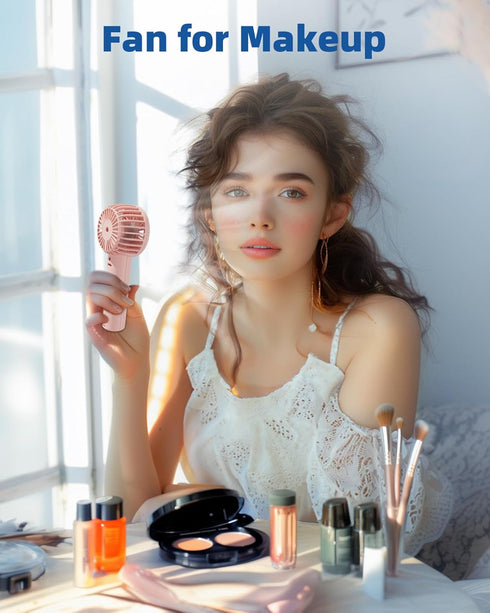 Mini Handheld Fan, Powerful Portable Fan 3 Speeds, USB Rechargeable Small Hand Fan, Personal Fan Battery Operated, Cute Design Makeup Eyelash Fan ...