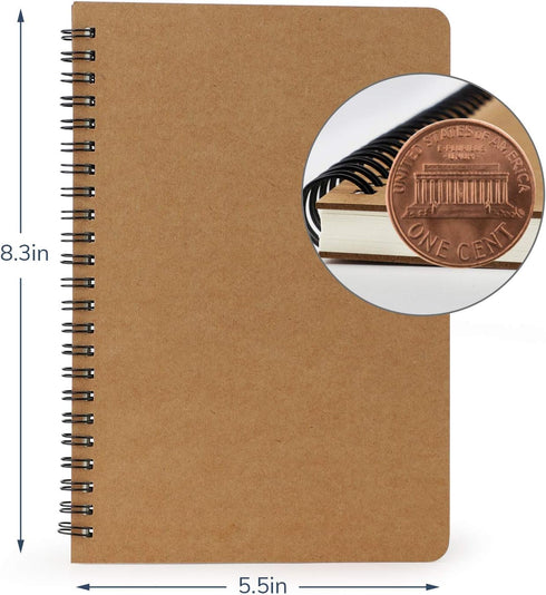 EUSOAR College Blank Spiral Notebook, A5 6packs 5.5"x8.3" 120 Pages Blank Travel Writing Journal, Memo Notepad Sketchbook, Students Office Busines...