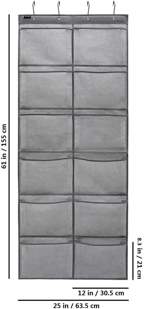 Extra Large Mesh Pockets Shoe Organizer Hanging Shoe Rack for Bedroom Shoe Storage Bathroom Shoe Holder (12 Large Pockets)...