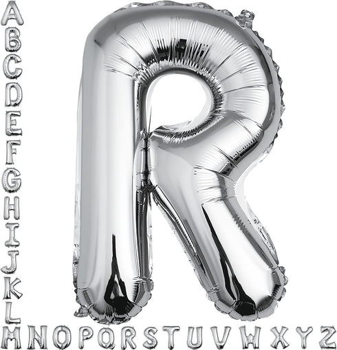 40 inch Silver Letter R Balloon, Big Size Alphabet Foil Mylar Helium Balloons for Birthday Party Celebration Wedding Anniversary Baby Shower Decor...
