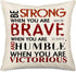 Fukeen Inspirational Quotes Throw Pillow Cases Cotton Linen Decorative Stong, Brave, Humble, Victorious Words Cushion Covers Standard 18”x18” Home...