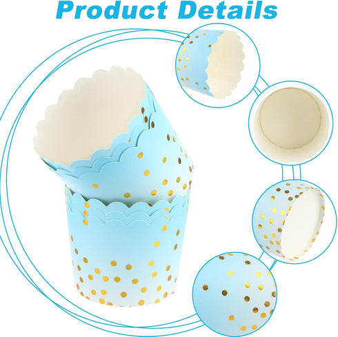 50 Pcs Paper Baking Cups 4.7 oz Cupcake Liners Oven-safe Muffin Cupcake Cups Liners Non-stick Baking Ramekin Holders Little Pudding Cups, Cupcake ...