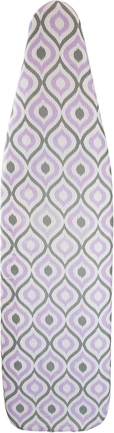 HOMZ Standard Width Ironing Board Cover and Pad, Purple/Grey/White Moroccan...