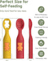 Baby First Spoons Set (4 Pack),Pre-Spoon Feeding Utensil for Kids Aged 6+ Months,Baby Led Weaning (BLW) Teething Spoon-Self Feeding,Silicone Toddl...