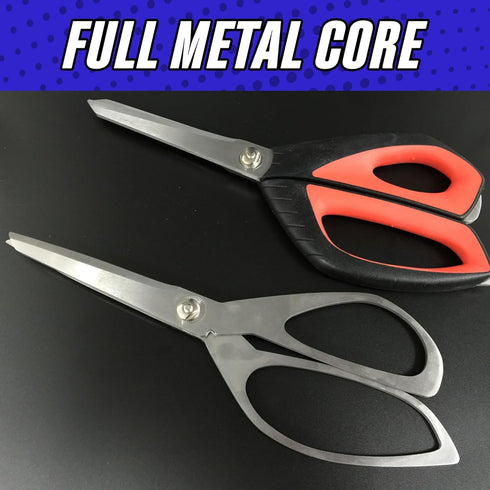 Rapid Edge 10-inch Heavy Duty Scissors, Full Metal Core Stainless Steel Scissors with Soft Grip Handles, Industrial Utility Scissors with Built-in...