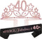 MEANT2TOBE 40 and Fabulous Sash and Tiara Set for Women Forty and Fierce Glitter Sash and Rhinestone Crown - Elegant Accessories for 40th Birthday...
