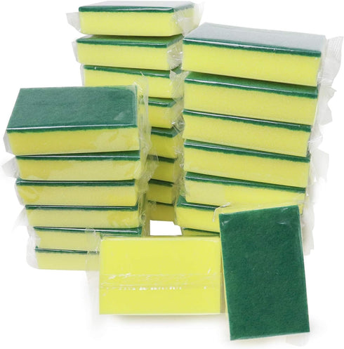 24 Pack Kitchen Sponge Individually Wrapped, Dishwashing Sponge Scouring Pad Non Scratch, Scrub Sponge for Kitchen, Bathroom, Car, Bike Wash....