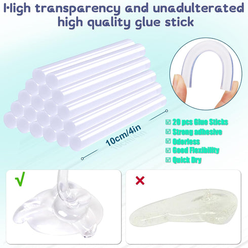 Hot Glue Gun Kit, Halobios Fast Preheating Hot Melt Glue Gun with 20 Glue Sticks, Full Size Glue Gun for Making Decoration School DIY Crafts Proje...
