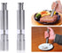Salt and Pepper Grinder Set of 2,Stainless Steel Push Button Grinder Modern Design Thumb Grinder, for Black Pepper, Sea Salt and Himalayan Salt, S...