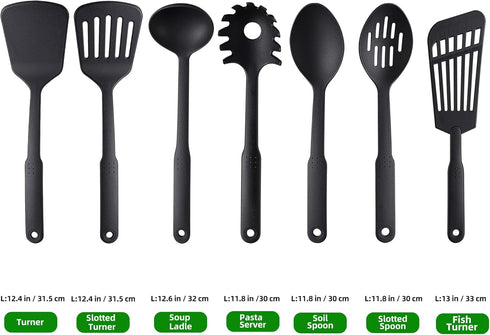 Kitchen Utensils Set, 7PCS Cooking Utensils Set 410F° Heat Resistant & Non-stick Food Nylon Kitchen Gadgets Accessories For Cookware, BPA Free Kit...