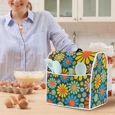 Yellow Sunflower Daisy Stand Mixer Cover Small Appliance Cover with Pockets for Kitchen/Keep Mixer Free From Dust and Fingerprint-S...