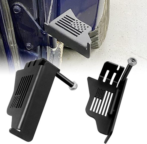 Steel Front Foot Pegs Rest Pedal Compatible with 2007-2021 Jeep Wrangler JK JKU JL JLU Unlimited 2-Door / 4-Door Exterior Door Hinge -2pcs...