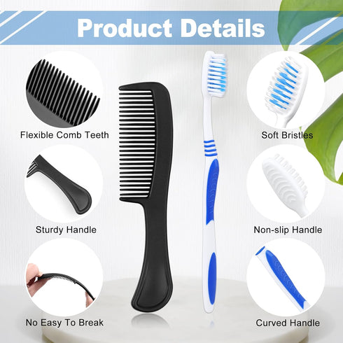 Hygiene Kit, Hygiene Kit Bulk, Individually Packed, Travel Hygiene Kit with Toothbrush, Toothpaste, Comb, Shampoo, Soap and floss picks, Suitable ...