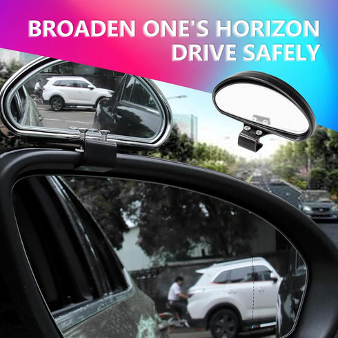 Pack-2 Car Side Rearview Mirror Blind Spot Mirror, 5.9" x 2.1" Reversing Wide-angle Auxiliary Mirror, Adjustable Angle Convex Mirror for Safe Driv...