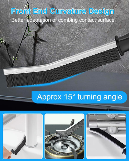 CODOGOY Crevice Cleaning Brush 3 Pack Multifunctional Gap Cleaning Brush Tool Bathroom Gap Brush Grout Cleaner Brush Hard Bristle Crevice Black Cl...
