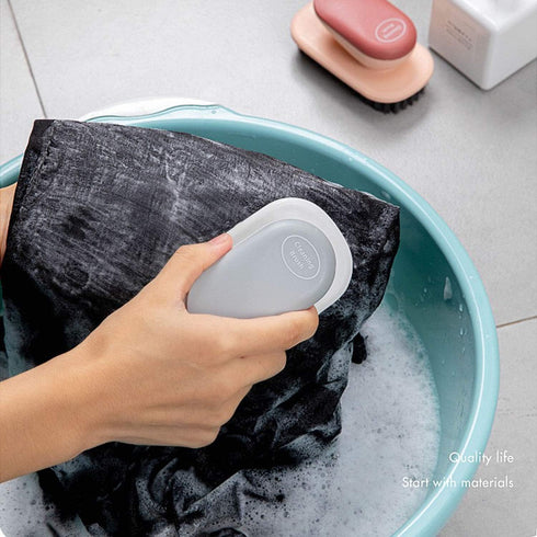 Cleaning Brush Household Small Laundry Brush for Soft Bristle Scrub Clothes Shoe Underwear Fabric Hand Cleaning Brush (Gray)...