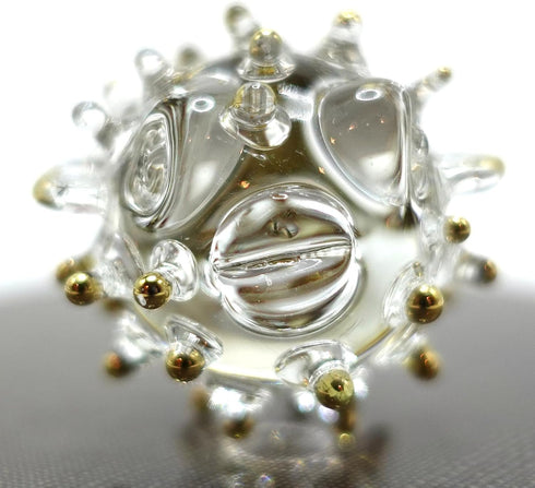Puffer Miniature Hand Blown Glass Art Figurines Sea Animals Collectible Gift Home Décor (Clear Gold)...