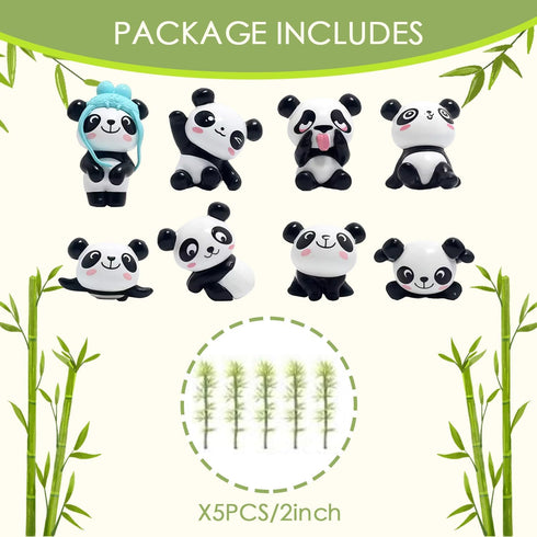 panda cake topper set cute panda figures Cute Panda Characters Toys Mini Figure Collection Playset for panda theme party supplies?13pcs?...