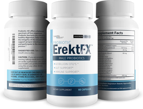 Probiotic ErektFx - Male Probiotics - Lift Your Gut Health to Support Your Overall Mind & Body - Over 40 Billion CFU’s of Probiotics Formulated fo...