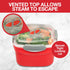 Microwave Cookware Steamer- 3 Piece Microwave Cooker w Food Container, Removable Strainer and Locking Steam Vent Lid- BPA Free, Fridge and Freezer...
