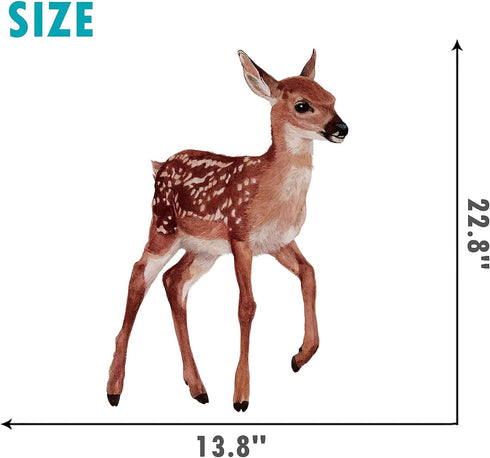 ROFARSO Lifelike Cute Lovely Deer Doe Animal Wall Stickers Removable Wall Decals Peel and Stick Wall Art Decorations Home Decor for Kid Nursery Ba...