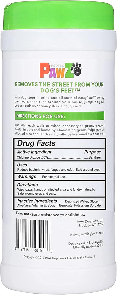 Protex PawZ SaniPaw Odor Eliminating Dog Paw Wipes (60 Wipes) Cleansing Dog Grooming Wipes, Simple & Safe Lickable Ingredients - Paw Cleaner for D...
