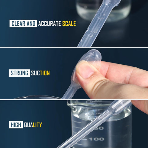 Teenitor 80PCS 3ML Pipette Dropper, Eye Dropper, Disposable Plastic Eye Droppers for Crafts, Droppers for Oils Transfer Pipettes for Essential Oil...