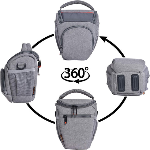 FOSOTO Compact DSLR Camera Bag Shoulder Crossbody Case Compatible for Canon EOS Rebel T6 T7 T8i T100 SL3 XTi 4000D 2000D Nikon D5600 D3400 D3500 P...