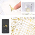 Gold Stamping Stickers for Kids & Toddlers 8 Sheets 400+ Gilding Peel-Off Stickers for Scrapbooking Bullet Journal Including Outer Space,Leaves,Sn...
