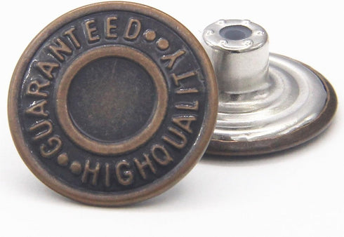 20mm Replacement Jean Buttons 12 Sets Combo Copper Tack Buttons...
