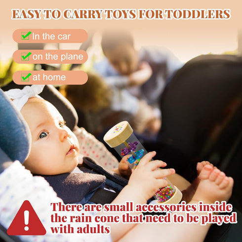 Baby Rain Stick, 7.7’’ Rain Stick Baby Toy for 6-12 Months, Rain Sticks for Kids, Rain Stick Rattle Shaker Baby Toys, Sensory Developmental Toy fo...