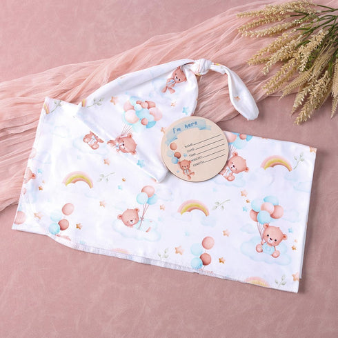 Baby Swaddle Blanket and Headband Set, Newborn Receiving Blanket Swaddle Wrap for Girls and Boys, Swaddling Blankets Neutral for Newborn? Soft and...