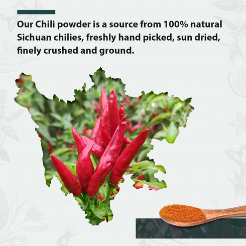 Soeos Premium Sichuan Chili Powder 8oz(226g),All Natural,Asian Chili Powder,Savory Spicy Red Chili Powder from Dried Chillies,Chilli Powder,Chili ...