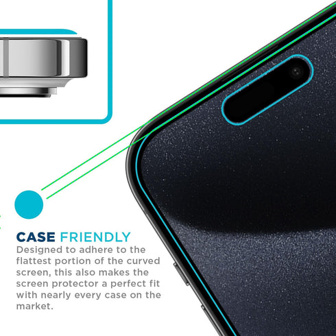 Tech Armor Privacy Screen Protector for iPhone 15 Pro Max 6.7 inch - Ballistic Tempered Glass, Anti-Spy, Case Friendly, Easy Installation, Bubble ...